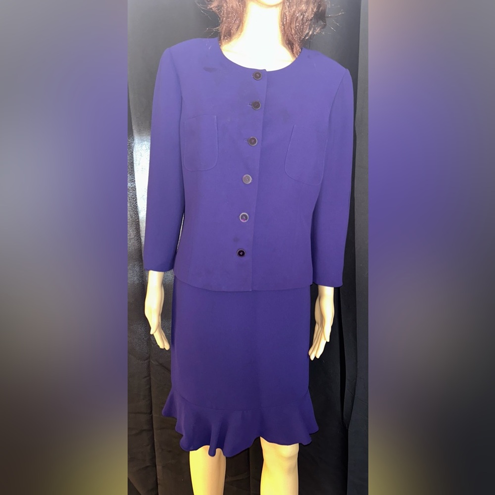 Elegant Purple Women's Jacket and Skirt set
